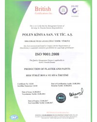 Polen Boya kimya ISO 9001 Belgesi